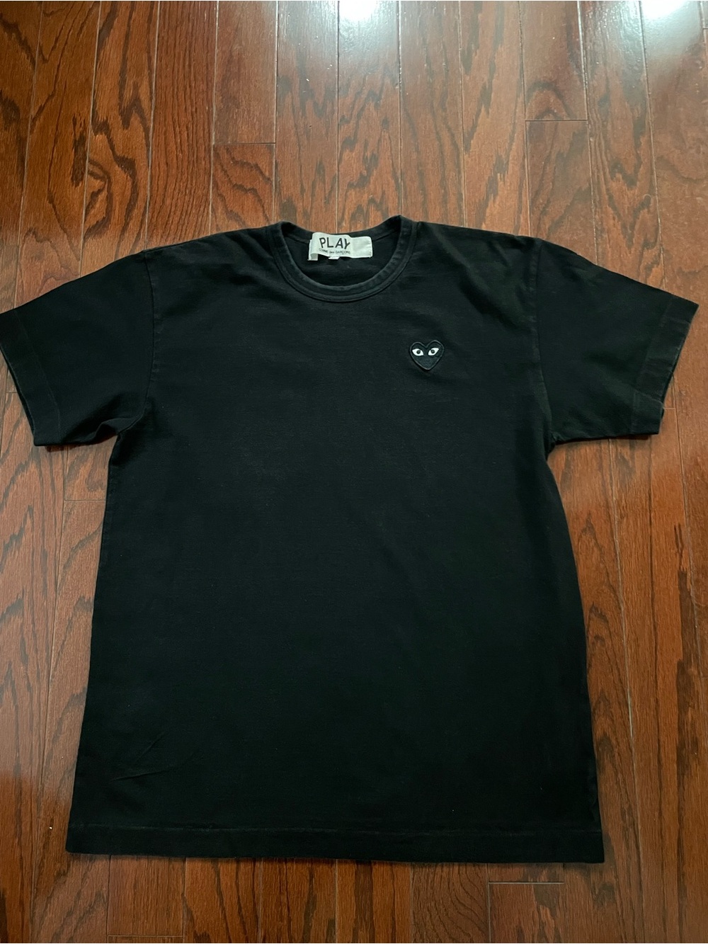 Comme des Garcons PLAY Black Short Sleeve Tee with Heart Logo
